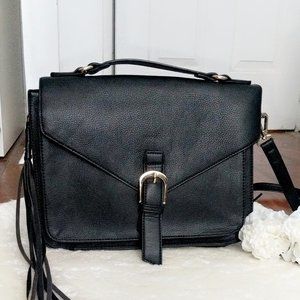 Vegan Leather Satchel, Proenza style, Black